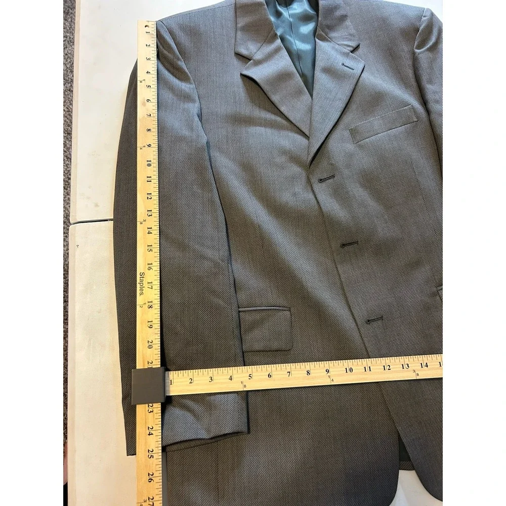 Claiborne Men's Sport Coat Size 42R Gray with White Threading Blazer Jacket